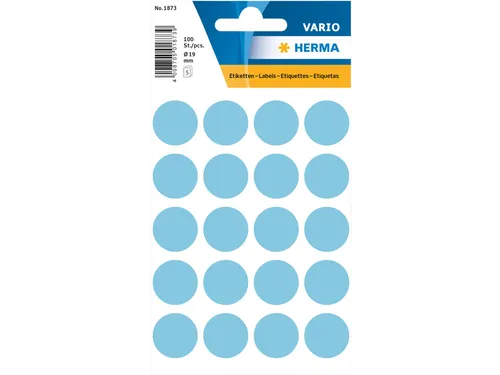 HERMA 1873 Multipurpose etiketten Rond 19mm Blauw 100 stuks