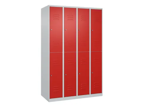 dubbeldekse locker,HxBxD 1850x1200x500mm,4x2vak.,vak B 300mm,cil.-slot
