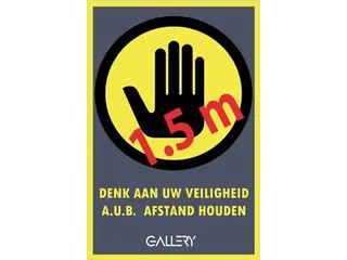 Sticker Waarschuwing Houd 1,5 Meter Afstand A5 Nederlands - 1