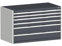 ladekast 800x1300x650mm 6laden zware lasten RAL7035 front RAL7016