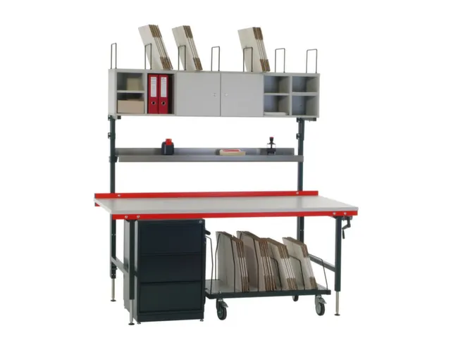 Système d'armoire p. table d'emballage HxlxP 585x1760x330mm 7 étrier