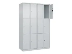 lockerkast,HxBxD 1850x1200x500mm,4x3vakken,vak B 300mm,cil.-slot