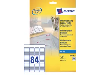 Etiket Avery J8656-25 46x11.1mm Inkjet wit 2100 stuks - 2