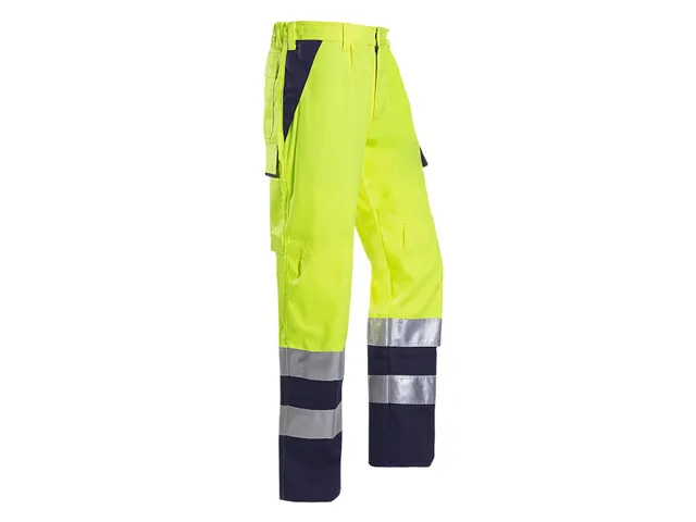 Pantalon de travail Sioen 013V Royan jaune fluo/bleu marine taille 64