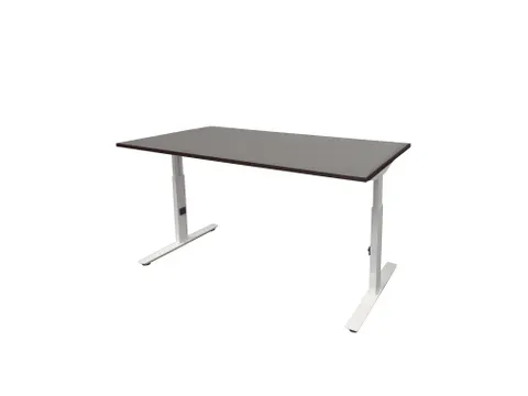 Bureau Linesto Plus Hoogte instelbaar 160x80cm Logan eik T-poot Wit