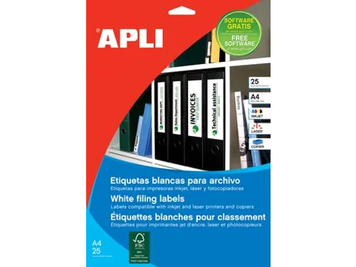 Apli Ordneretiketten 190x61 Ronde Hoeken