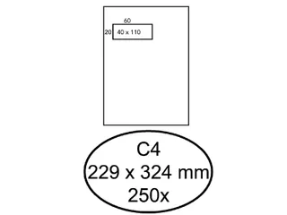 Envelop Hermes 229x324mm Venster Links 40x110mm Zelfklevend - 1
