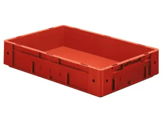Euronorm Stapelkrat 175x600x400mm 31l Wanden/Bodem Gesloten Rood - 1