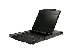 17 inch LCD KVM Console 1U Rackmount DVI VGA USB QWERTY