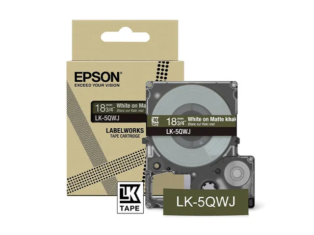 C53S672089 Epson 18mm kaki wit LK5QWJ lettertape mat 8m