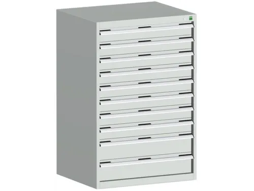 ladekast HxBxD 1200x800x750mm 10laden RAL7035 front RAL7035