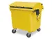 Conteneur à déchets grande capacité couvercle coulissant 1100L jaun