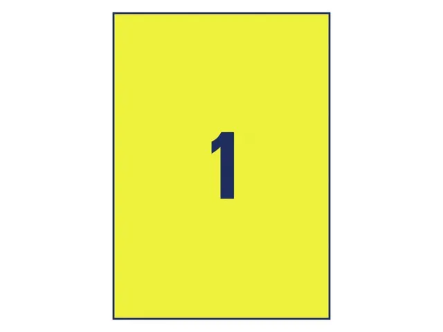 etiket Avery ILK 210x297mm 100 vel 1 etiket per vel geel