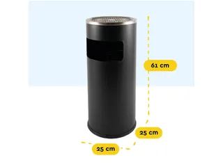 Afvalbak met asbak BRASQ 11 liter AT500 zwart - 3