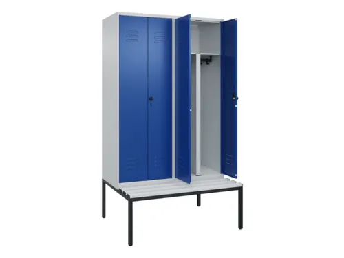 PBM-locker met bank,HxBxD 2120x1200x815mm,4vak,vak B 300mm