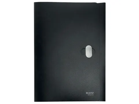 Recycle elastomap met 3 kleppen uit PP A4 zwart