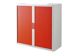 Roldeurkast HxBxD 1040x1100x415mm 2 Oh Romp Wit Front Rood