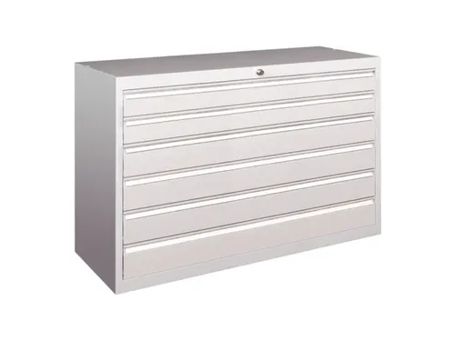ladekast 800x1023x600mm 6laden cilinderslot RAL7035 front RAL7035