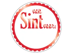 Sticker Haza van Sint voor rond rood/wit