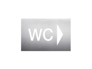 wandbord,WC,pijl rechts,RVS,zelfklevend,HxB 160x235mm - 1