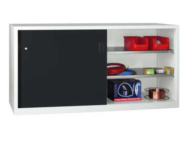 schuifdeurkast,HxBxD 1000x2000x400mm,RAL7035,front RAL7016