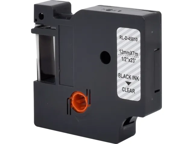 DYMO S0720500 45010 D1 tape 12mmx7m zwart op transparant