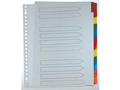 Tabblad karton A4 Assorti 12-delig 11-gaats Index