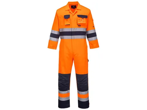 Portwest TX55 Nantes coverall, oranje/marineblauw, maat L, per stuk