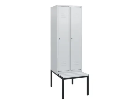 locker met bank,HxBxD 1950x600x815mm,2vak,vak B 300mm,cil.-slot