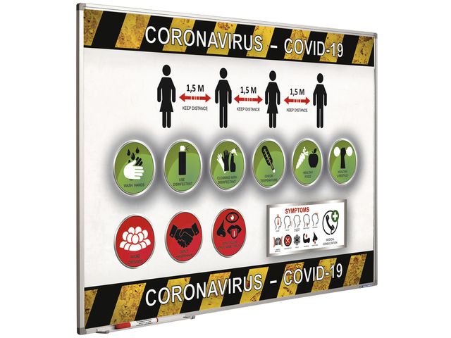 Preventiebord Corona maatregelen Nederlandstalig 60x90cm | YourWhiteboard.nl