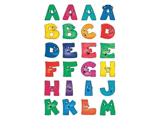 Etiket Herma 4194 28mm Letters met gezichten A-Z 48 stuks - 1
