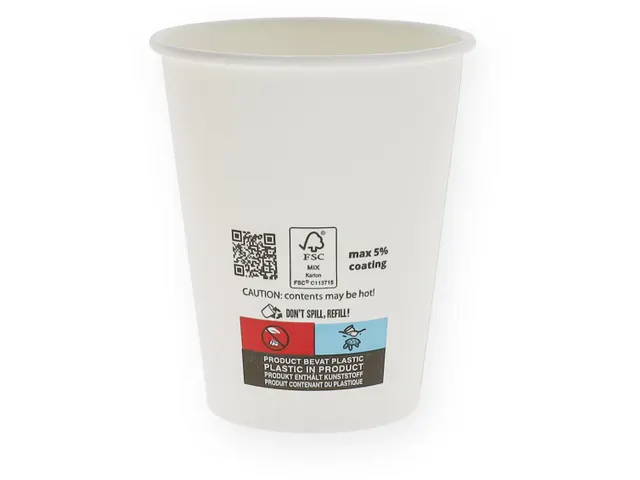 Koffiebeker karton 237ml wit doos 1000 stuks