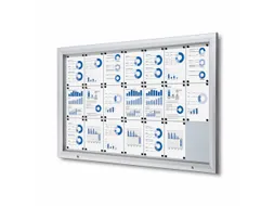 Vitrinekast mededelingenbord Outdoor 21xA4 met gasveer Zilver