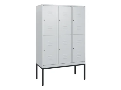 dubbeldekse locker,HxBxD 1950x1200x500mm,3x2vak.,vak B 400mm,cil.-slot