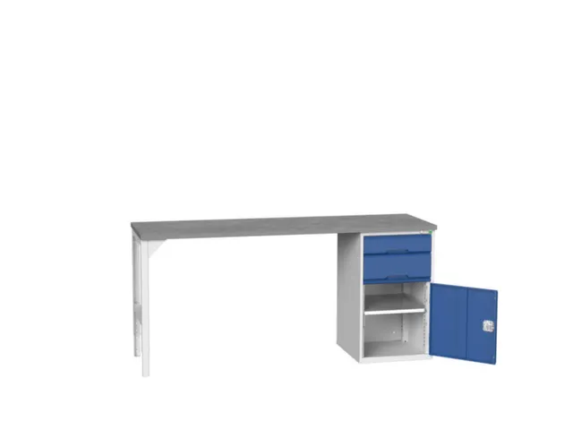 werkbank,HxBxD 930x2000x600mm,linoleumblad,2voeten/1container