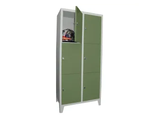 lockerkast,HxBxD 1850x800x500mm,2x3vakken,RAL7035,front RAL6011 - 2