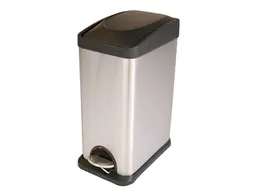 Rechthoekige Pedaalemmer 15 Liter Mat Rvs