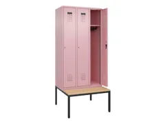 locker met bank,HxBxD 2120x900x815mm,3vak,vak B 300mm,cilinderslot