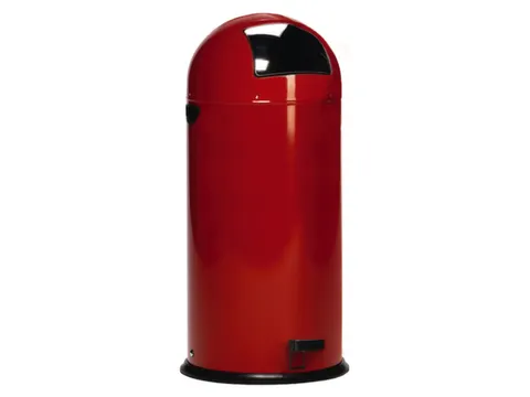 Push & Kick Afvalbak Staalplaat 33 Liter 690x375mm Met Pedaal Rood