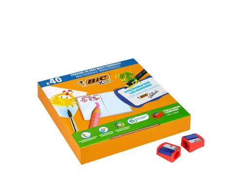 Kleurpotloden Bickids Multi Surface + 2 puntenslijpers ass 10kl 40st