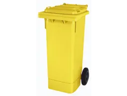 Vuilcontainer PE 80 liter HxBxD 930x448x530mm met wielen geel
