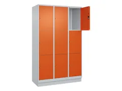 lockerkast,HxBxD 1950x1200x500mm,3x3vakken,vak B 400mm,cil.-slot
