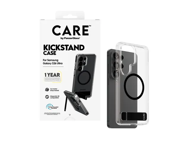 PanzerGlass CARE by Kickstand Case Transparent w. Qi Samsung Gal