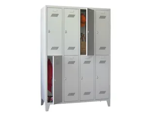 dubbeldekse locker,HxBxD 1850x1200x500mm,4x2vak.,RAL7035,front RAL7035 - 3
