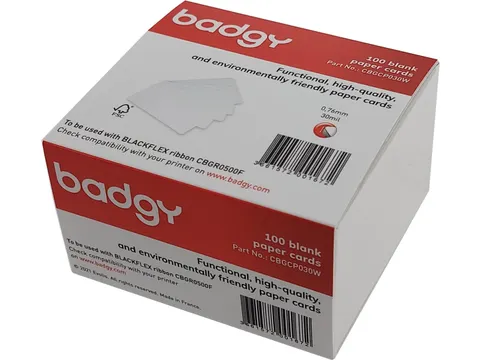100 blanco kaarten 076 mm Badgy 100 of Badgy 200
