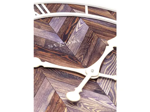 Wandklok Ø58cm Hout/Metaal Donkerbruin Roman Vintage Romeinse cijfers