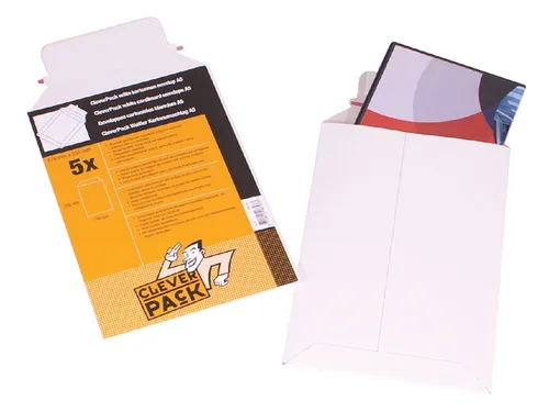 Envelop CleverPack karton A5 176x250mm wit pak à 5 stuks