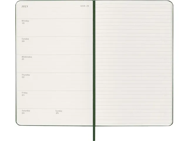 Agenda 2027 Moleskine 12M Weekly 7dag/1pagina large hc myrtle green