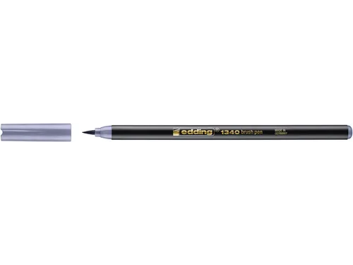 Brushpen edding 1340 zilver grijs