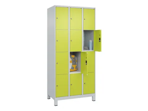 lockerkast,HxBxD 1950x900x500mm,3x4vakken,vak B 300mm,cil.-slot,voeten